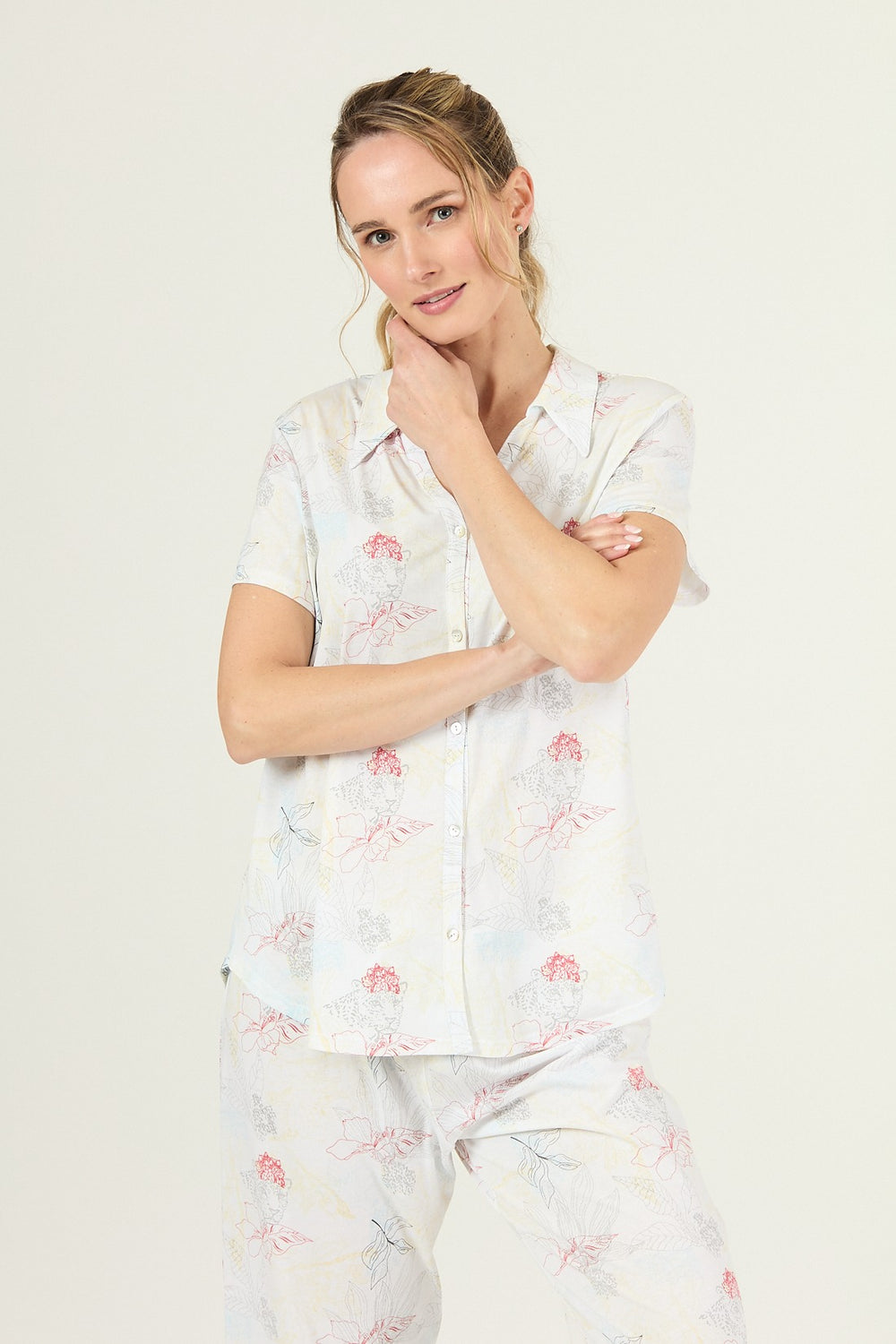 Pijama Malinas Capri Blanco Flor