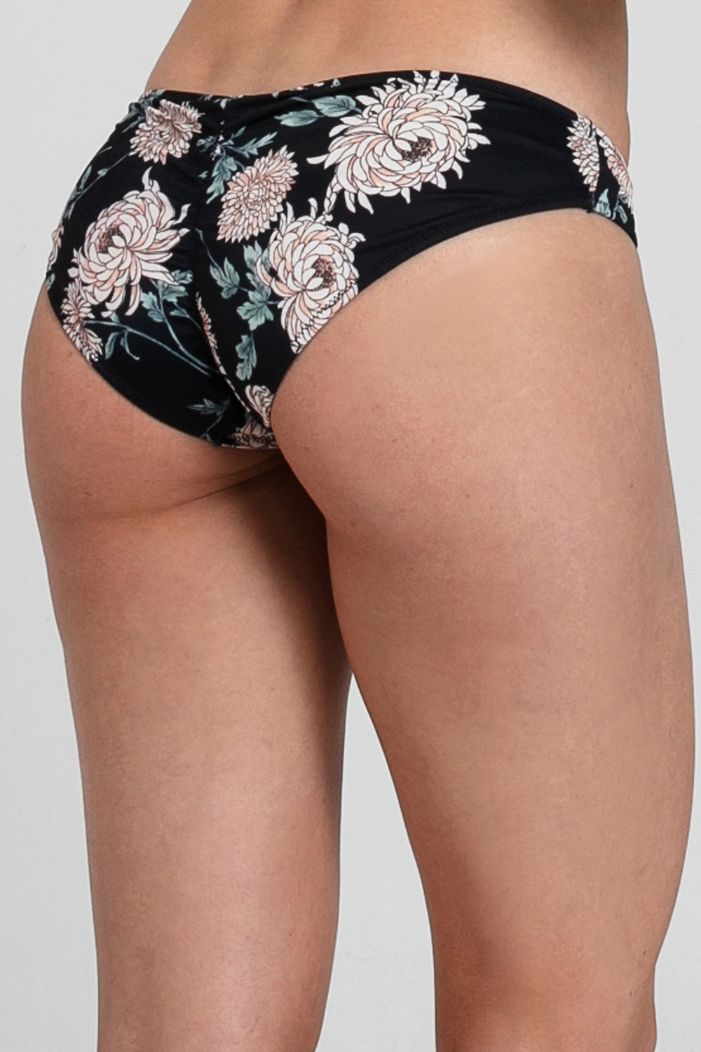 Bottom Bikini Elastico Negro Flor
