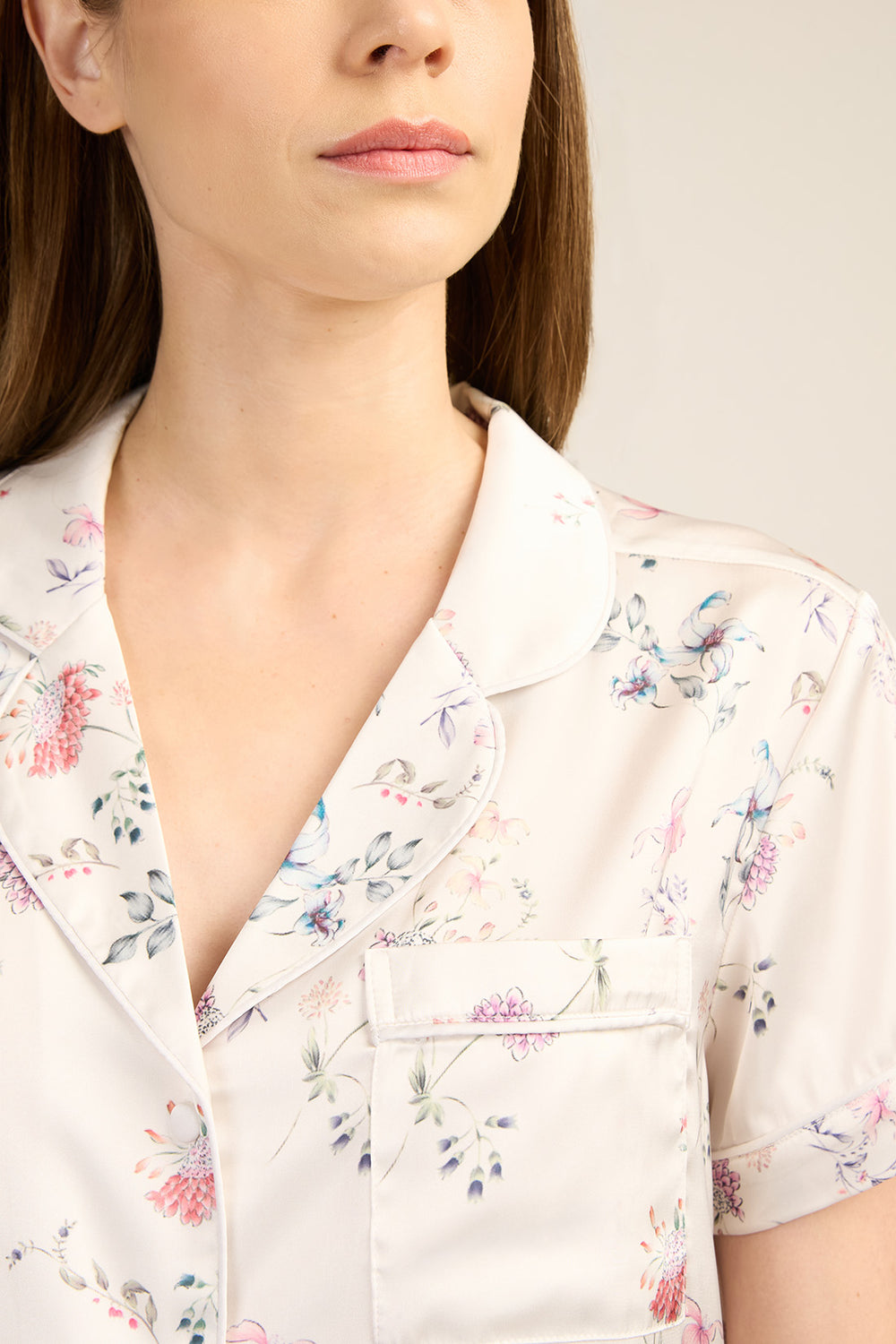 Pijama Roma Sh Ivory Flor