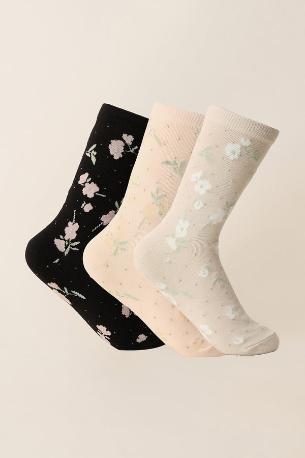 Calcetines Pack X3 Med Flores